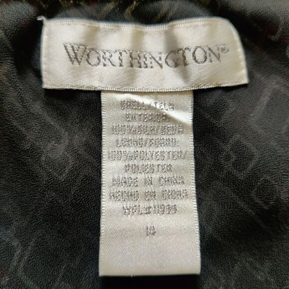 Worthington geometric print silk skirt sz 14 - Picture 6 of 7